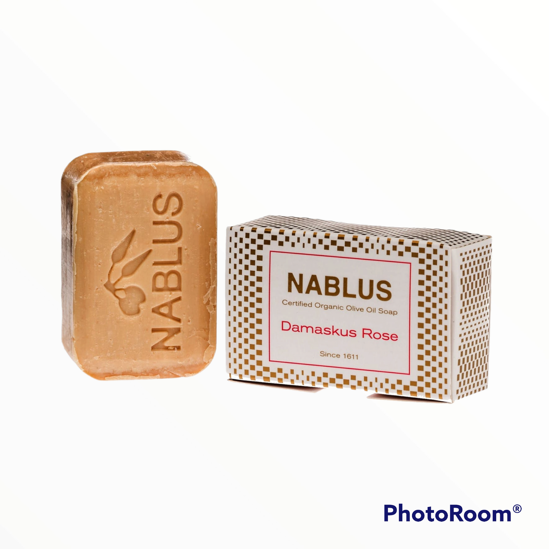 NABLUS SOAP Organic olive oil soap Damascus Rose, PALM OIL FREE, VEGAN, unscented and moisturizing, suitable for all skin types, 100g